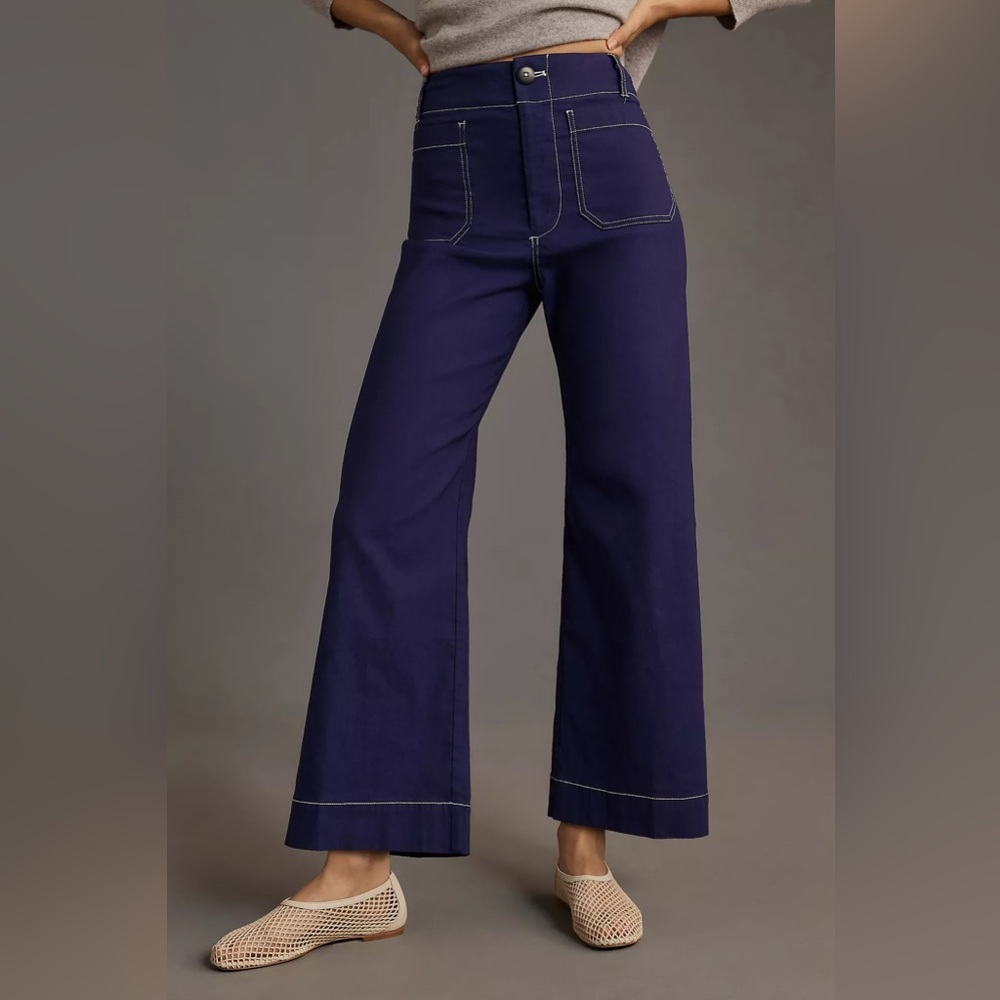Maeve Navy Flare & Wide Leg Jeans